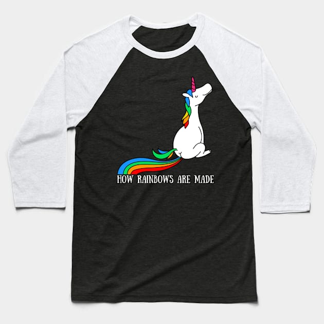 How Rainbows Are Made Baseball T-Shirt by Madfido